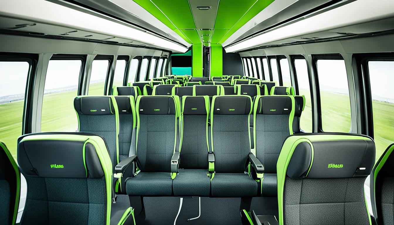 Interior de um ônibus FlixBus