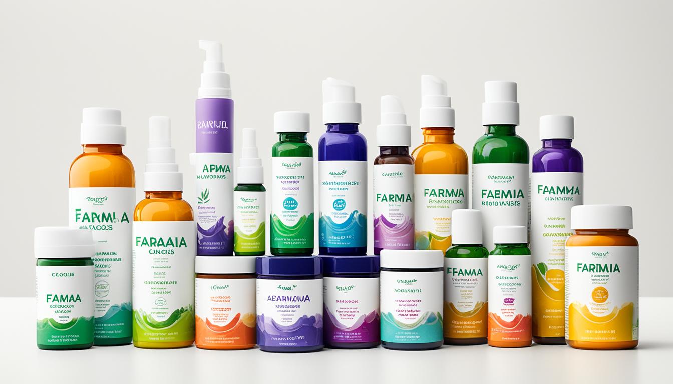 Variedade de produtos de saúde e bem-estar