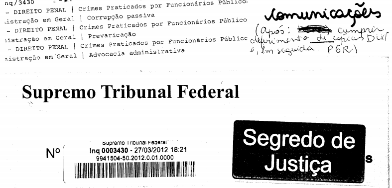 Teor de inquérito do STF é divulgado em site de notícias