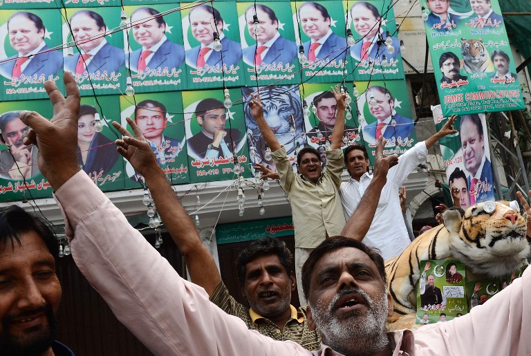 Partidários de Sharif comemoraram vitória. Foto: AFP 