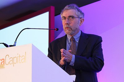 O economista Paul Krugman em sua palestra no Fórum Brasil: Diálogos para o Futuro
 
