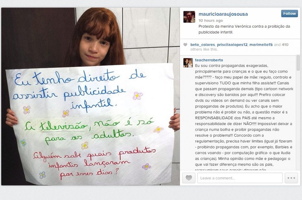 Com criança, Maurício de Sousa defende publicidade infantil