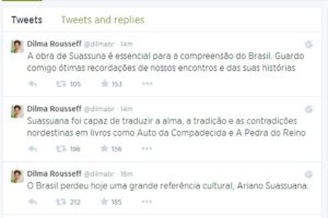 Lula, Dilma e Aécio lamentam morte de Ariano Suassuna