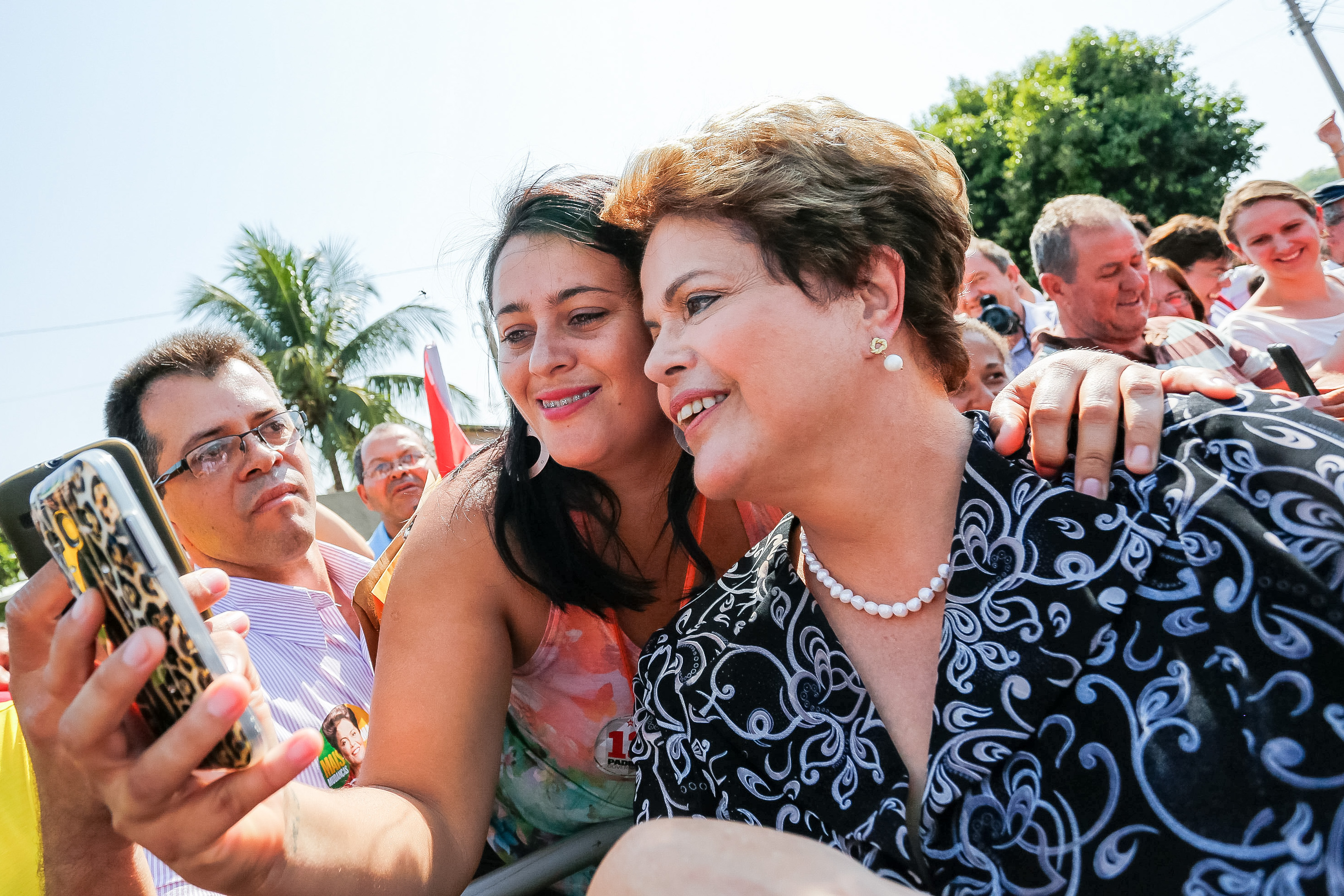A presidenta Dilma Roussef em campanha em Jales, no interior de São Paulo 
