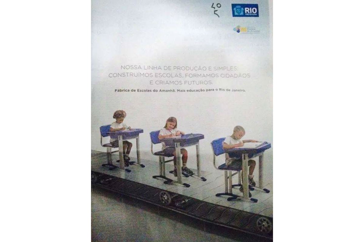 Prefeitura do Rio retrata escola como linha de produção