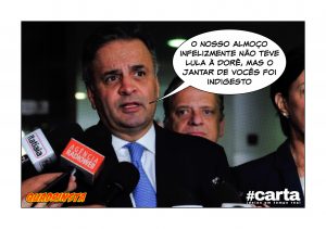 Quadrinsta - Aécio almoça a contragosto e embrulha estômago do povo