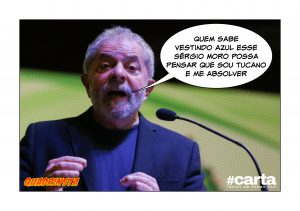 QUADRINSTA - Lula chega a fórum vestindo azul para emocionar Moro