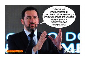 Quadrinsta - Passaporte une-se à carteira de trabalho em museu Temer