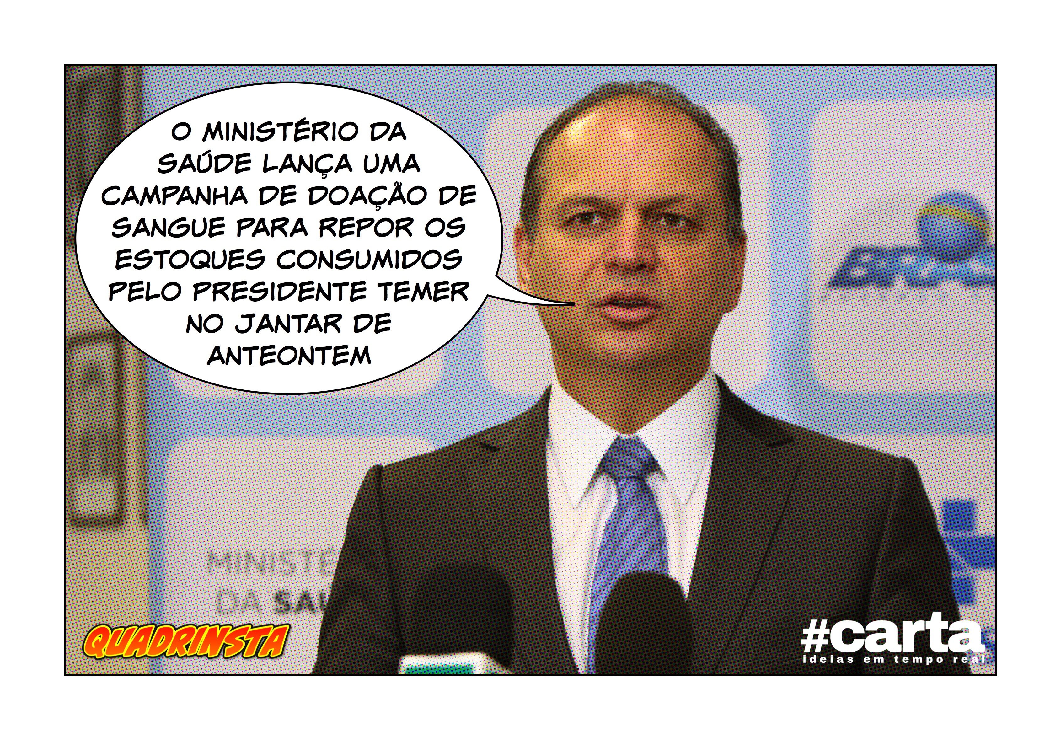 Quadrinsta – Hemocentros do DF zeram estoques em banquete com Temer