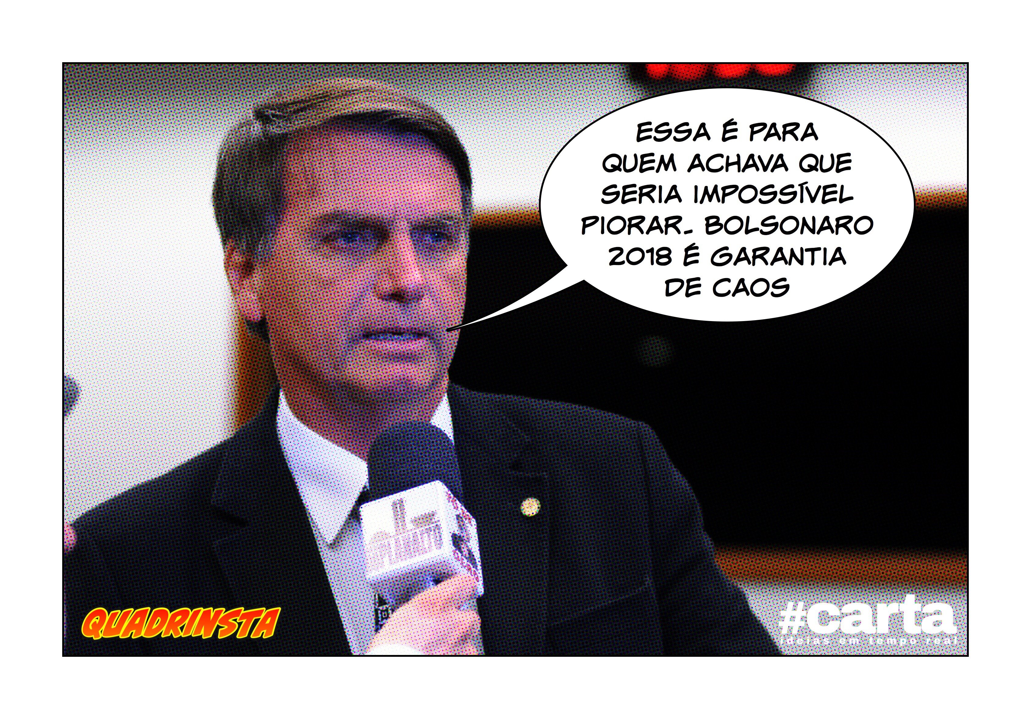 Quadrinsta – Cenário em que Bolsonaro empata com Lula é o de caos