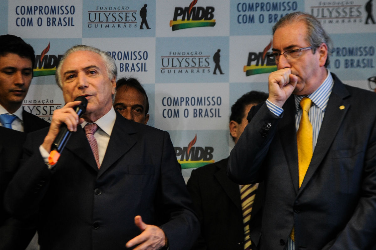Temer e Cunha: o presidente pode ser delatado pelo deputado preso 