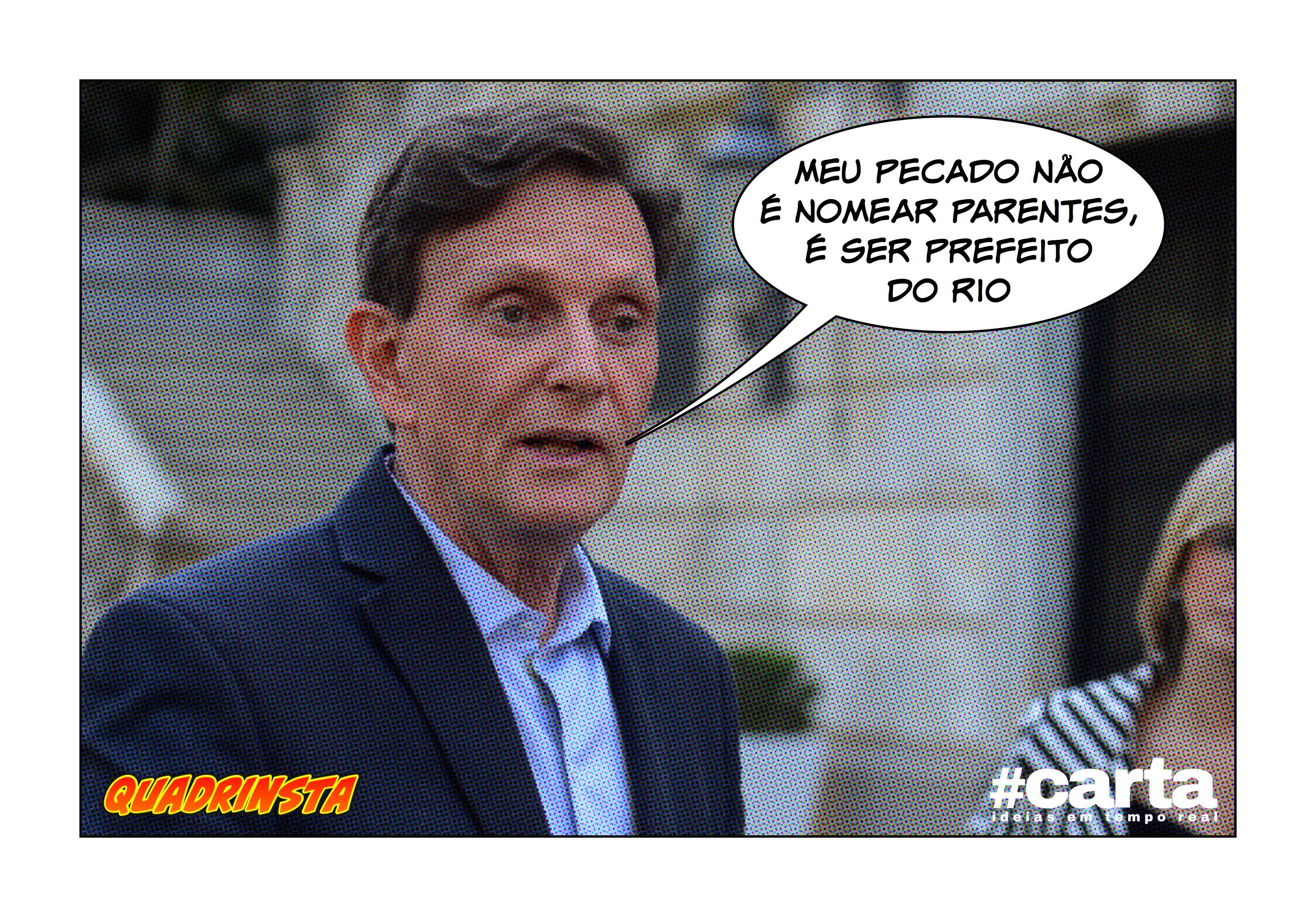 Quadrinsta – Crivella emprega o nome do pai, do filho e do sócio santo