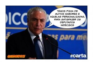 Quadrinsta - Jantar com Temer e aliados tem pizza no cardápio