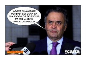 Quadrinsta - Aécio deve colocar em dia episódios da série 'Narcos'