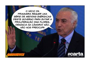 Quadrinsta - Temer e aliados discutem chegada da primavera no Jaburu