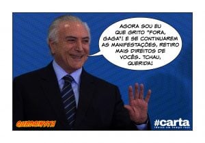Quadrinsta - Gargalhada de Temer por ausência de Gaga é ouvida do Rio