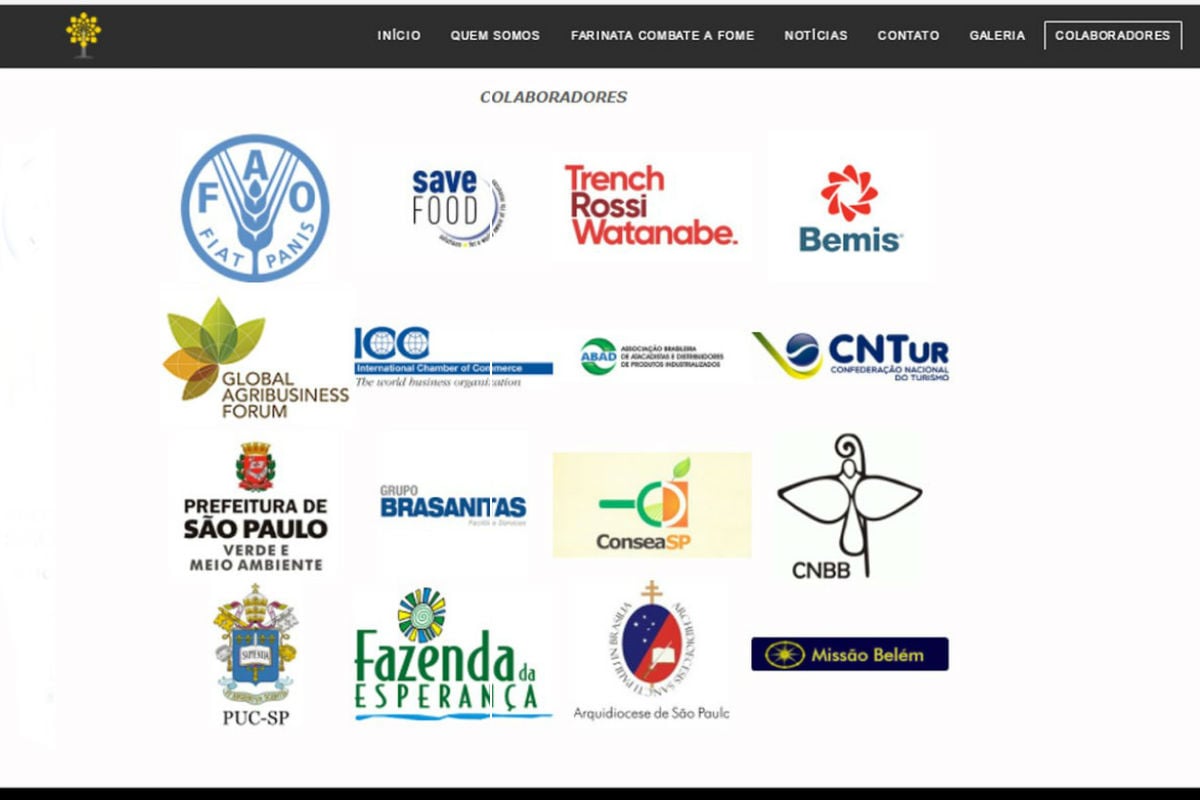 Supostos parceiros negam relação com ‘farinata’ e ONG retira logos de site