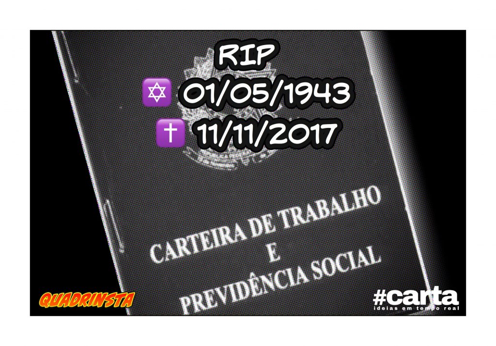 Quadrinsta – Carteira de trabalho é sepultada junto à Constituição