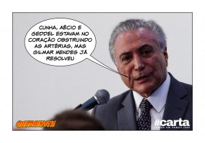 Aécio, Cunha e Geddel são encontrados dentro do coração de Temer