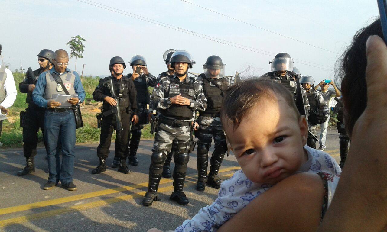 Policiais prontos para ação de reintegração no Pará 