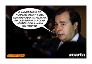Câmara troca bolo por pizza em aniversário de “impeachment” de Temer