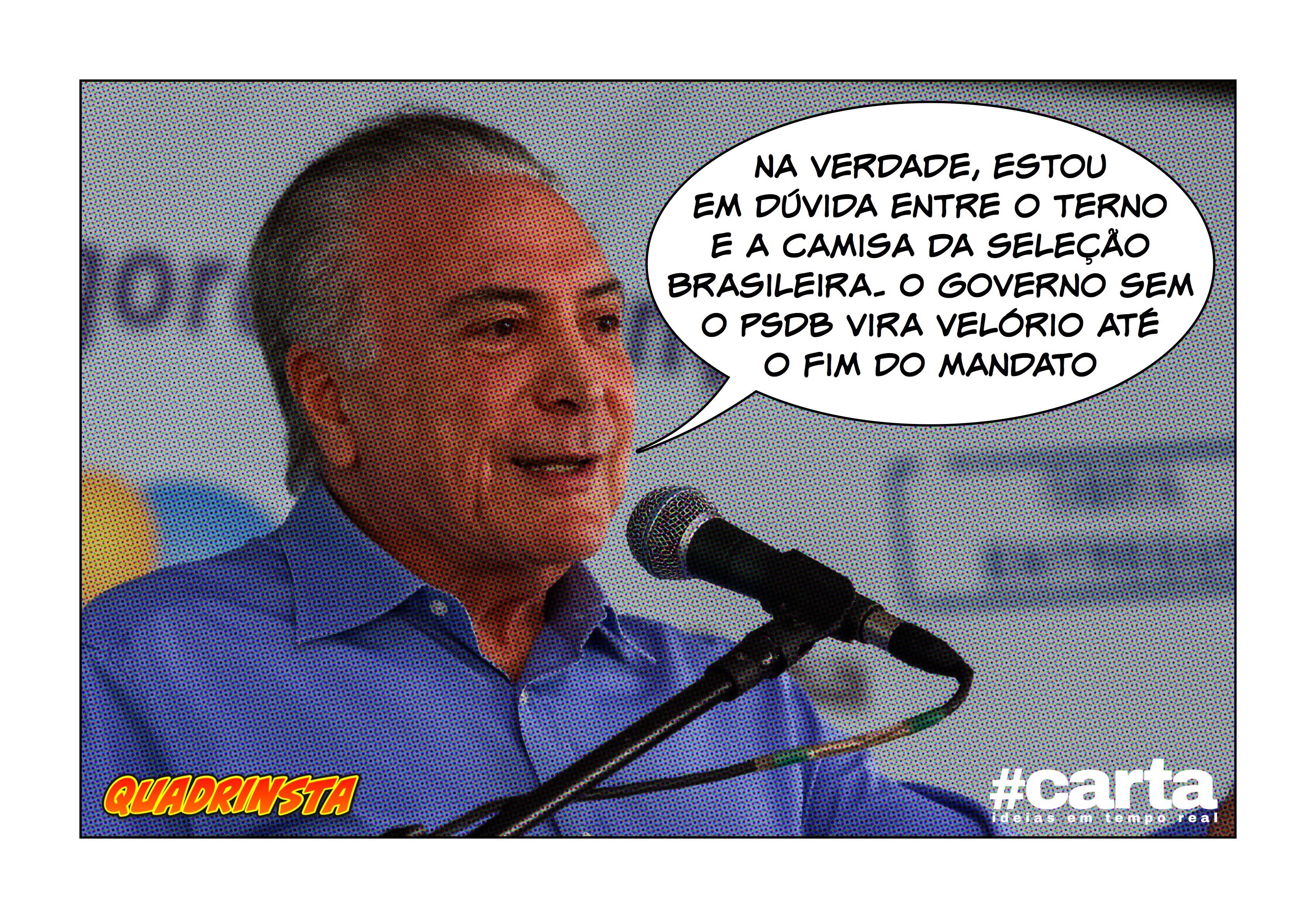 Temer aluga terno amarelo pato para enterro de seu governo