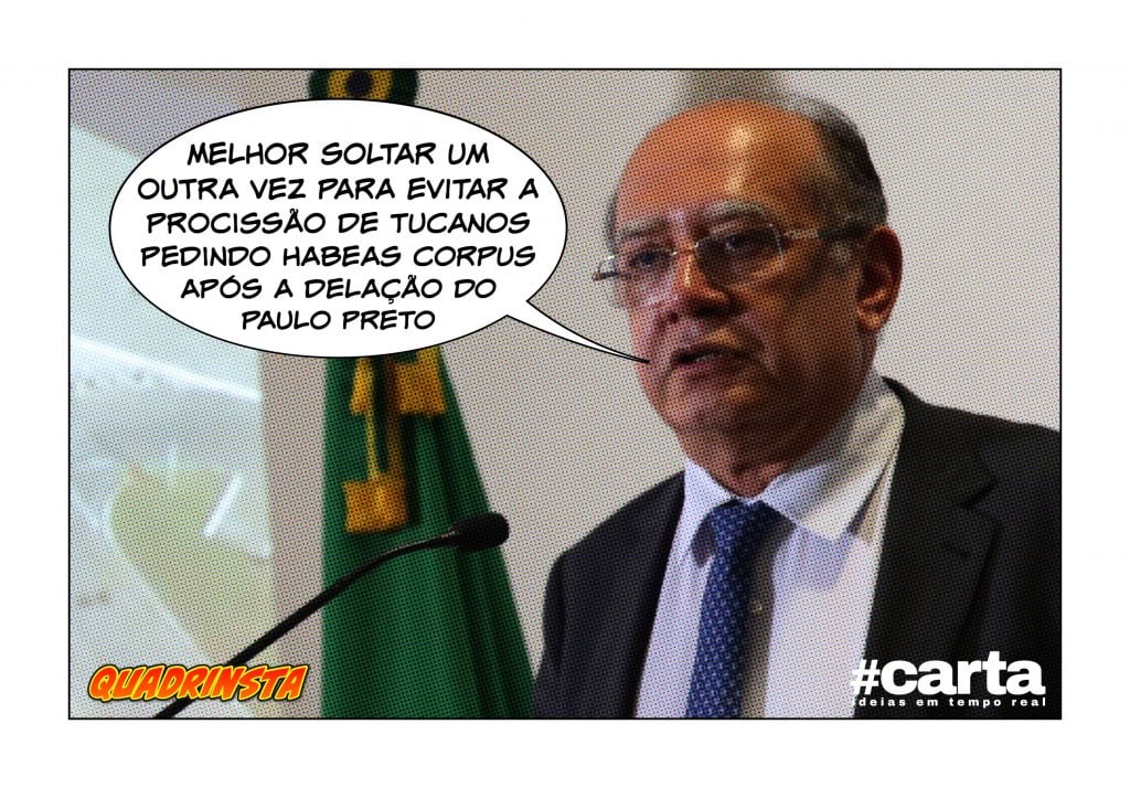 PSDB esconde sujeira em tapete de sal com rosto de Gilmar Mendes