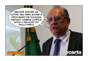 PSDB esconde sujeira em tapete de sal com rosto de Gilmar Mendes