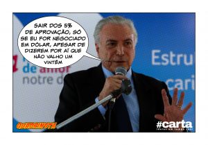 Temer quer seu rosto em notas de dólar para ter valorização em algo