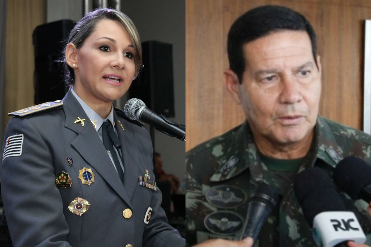 A tenente-coronel da PM Carla Basson e o general da reserva Hamilton Mourão: cotados para vice em chapas do governo de SP e Presidência 