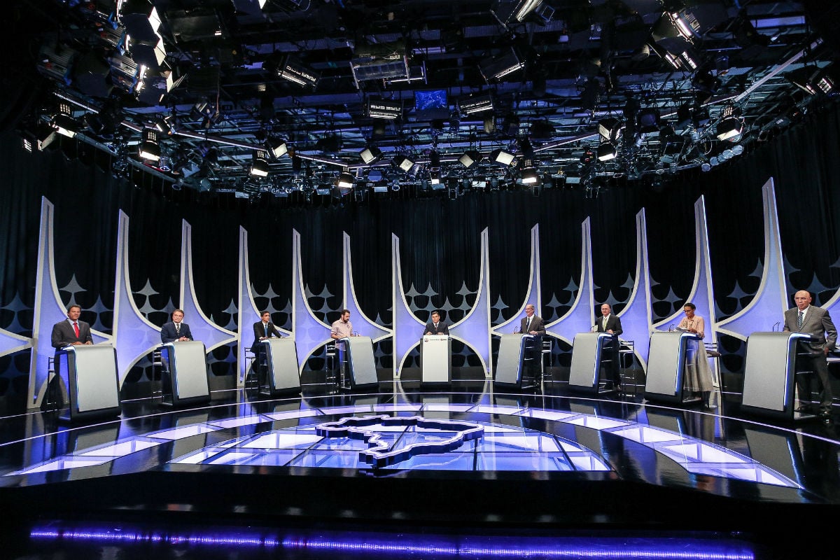 Os candidatos participaram de debate promovido pelo SBT, UOL e Folha 