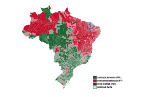 Veja o mapa da votação presidencial por regiões