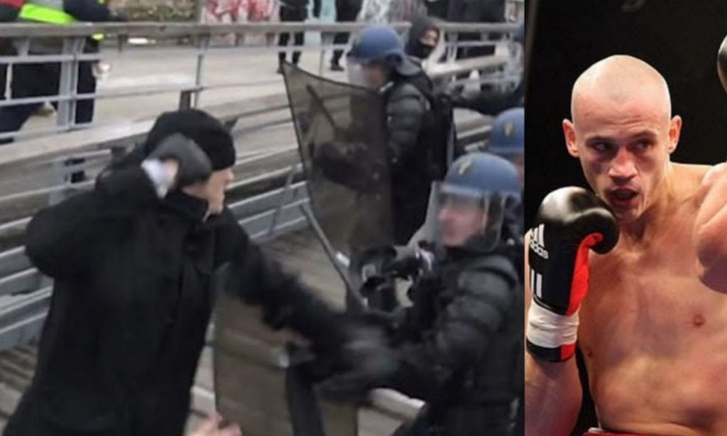 Veja: campeão de boxe francês enfrenta desarmado a polícia