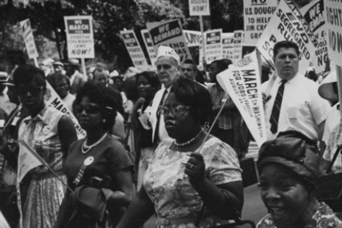 Mulheres negras durante o Movimento por Direitos Civis 