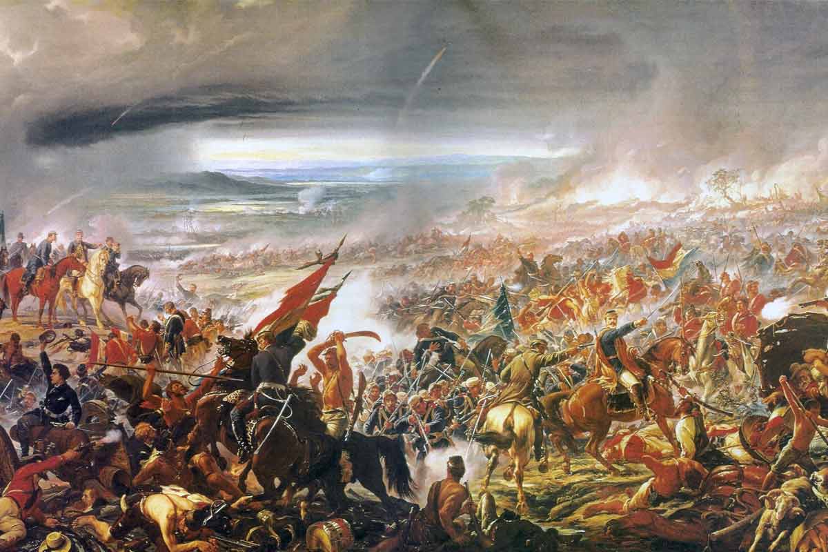 Pintura retrata a batalha do Avaí guerra do paraguai pedro américo tríplice aliança