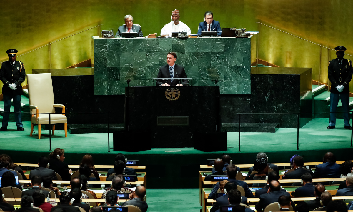 O presidente Jair Bolsonaro, durante discurso na ONU em 2019. Foto Alan Santos PR ( Foto Alan Santos PR)