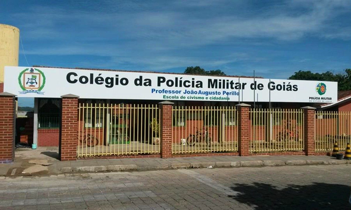 Fachada do Colégio Militar João Augusto Perillo, em Goiás - Foto: Reprodução