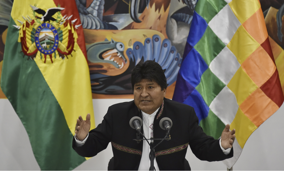 Presidente da Bolívia, Evo Morales. 
Foto: AIZAR RALDES / AFP