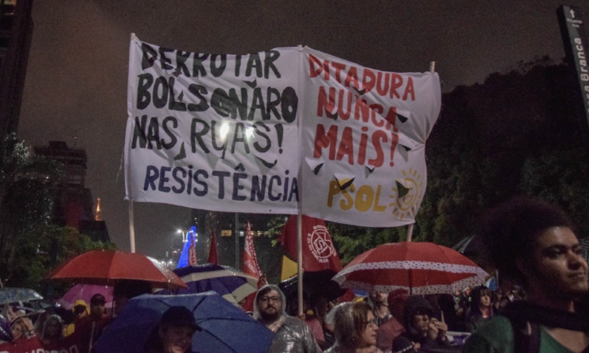 Manifestação contra o governo Bolsonaro na Paulista, em São Paulo (Foto: Elineudo Meira) 