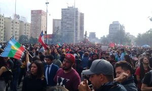 No centro de Santiago, o retrato do caos atual no Chile