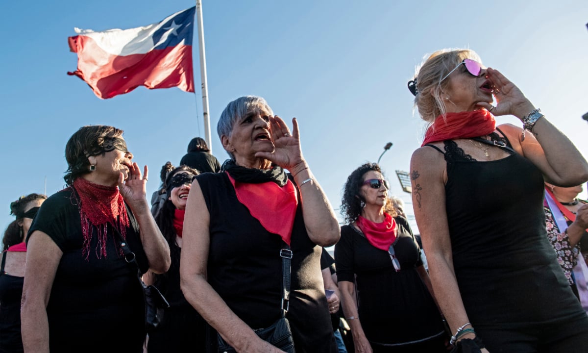 Manifestantes chilenas. Foto: Martin BERNETTI / AFP 
