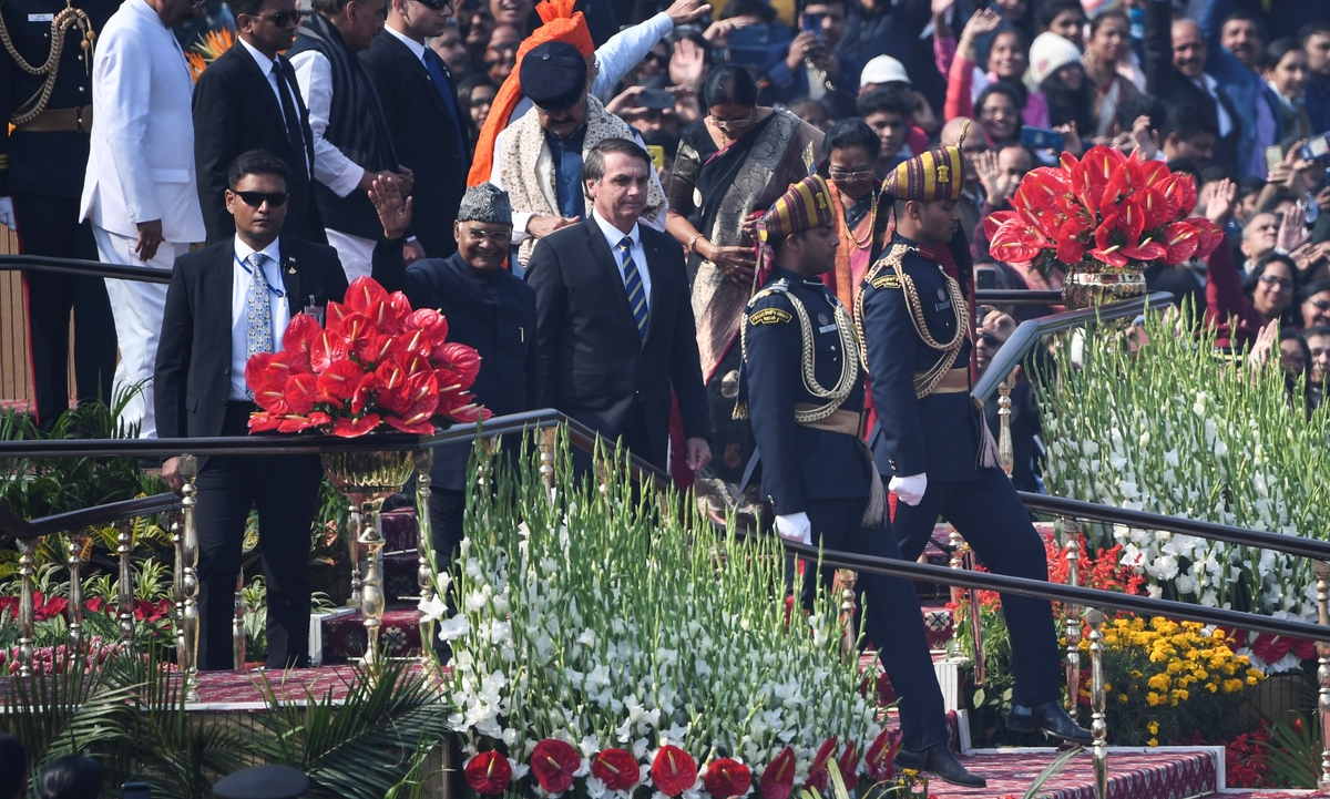 O presidente Jair Bolsonaro foi convidado de honra em festejo na Índia. Foto: Prakash Singh/AFP 