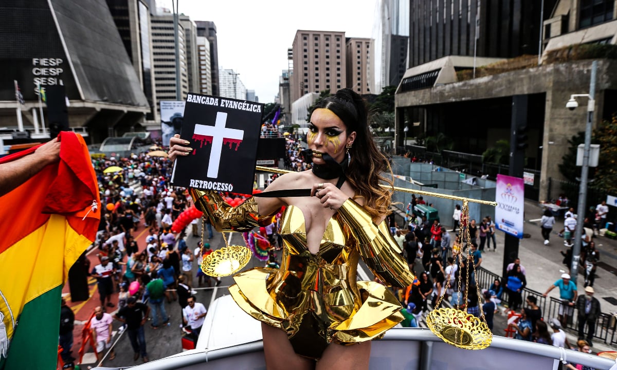 Democracia é o tema escolhido para a Parada LGBT de São Paulo em 2020. Foto: Paulo Pinto/ Fotos Públicas. 