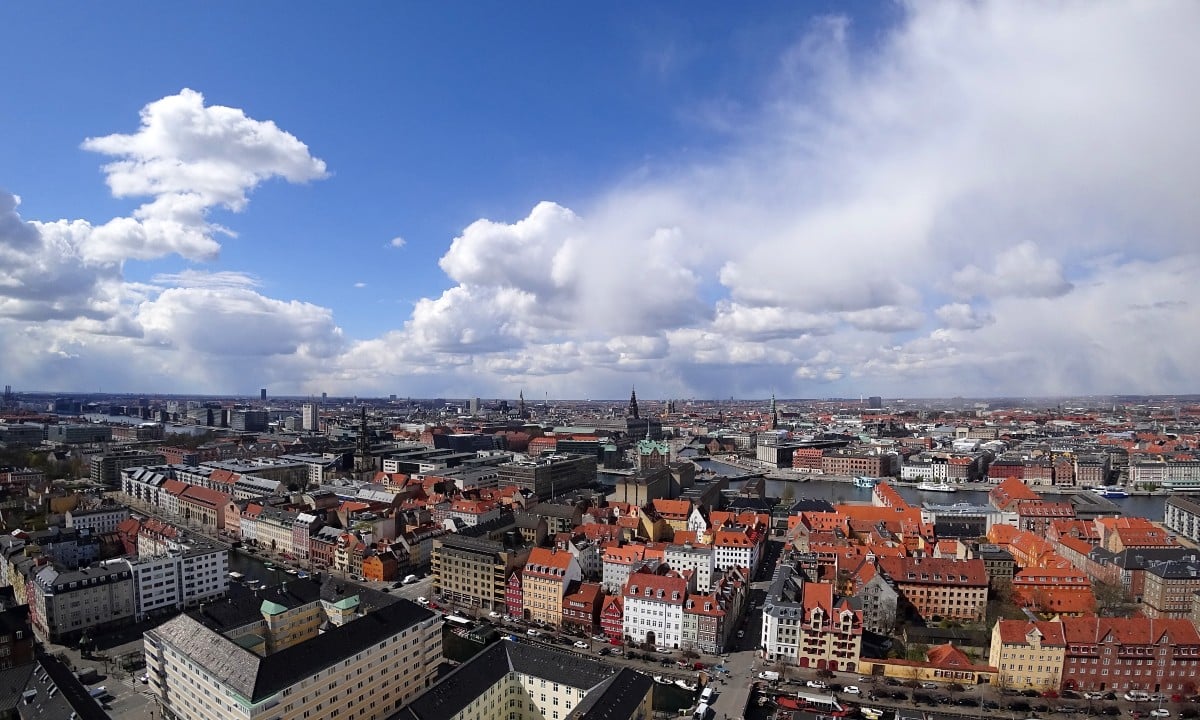 Vista aérea de Copenhagen, capital da Dinamarca 