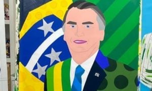 Jair Bolsonaro é retratado por Romero Britto