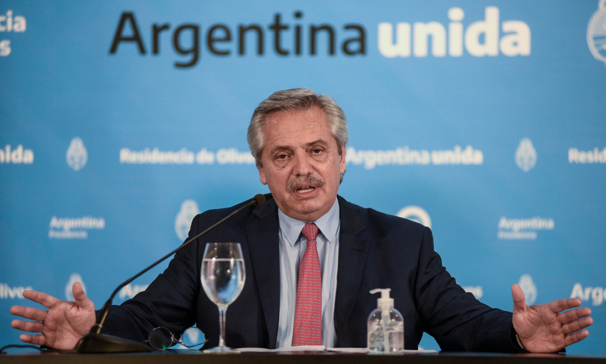 Presidente argentino Alberto Fernández. Foto: AFP 