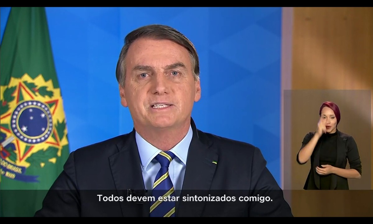 Presidente Jair Bolsonaro durante pronunciamento no dia 8 de abril de 2020 - Foto: Reprodução 