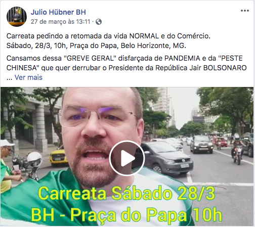 Vídeo mostra carreata em 2022, não recepção a Bolsonaro