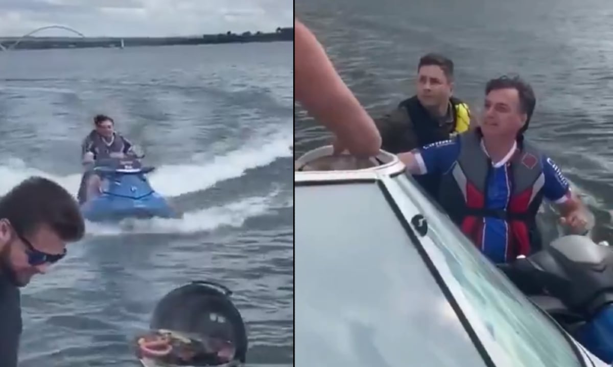 Em passeio de jet ski, Bolsonaro volta a relativizar pandemia: “uma neurose”