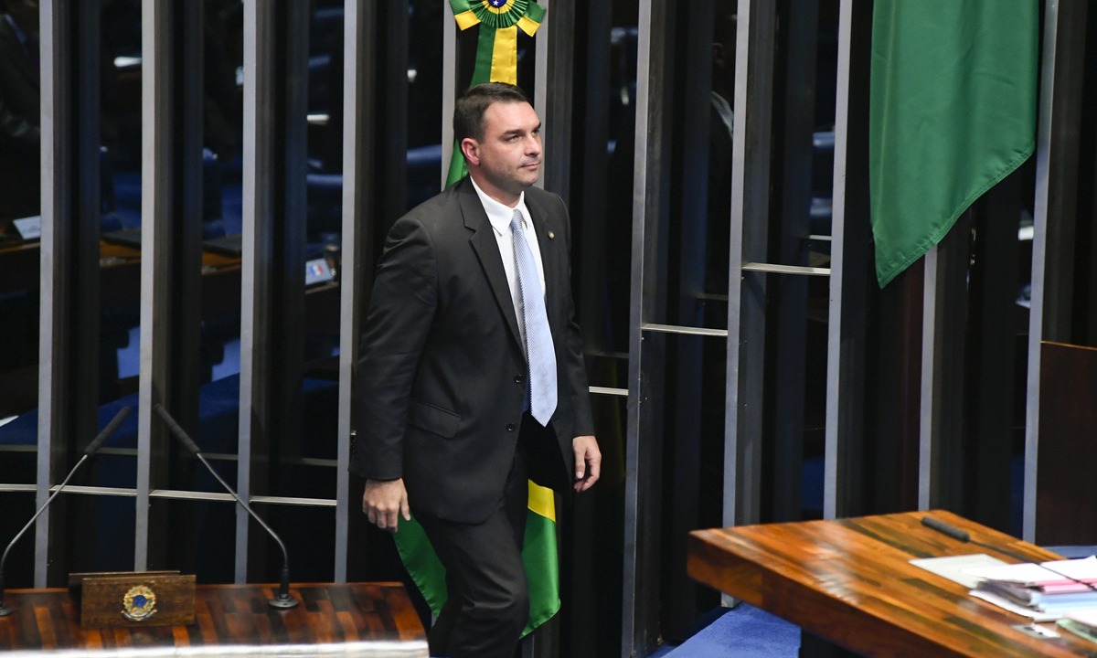 O senador Flávio Bolsonaro (Republicanos-RJ). Foto: Marcos Oliveira/Agência Senado